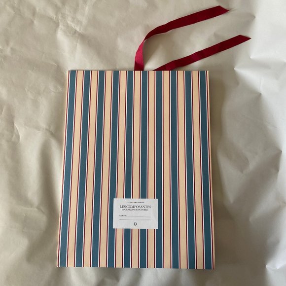 🇫🇷 Two Sézane Gift Boxes Bags Holiday Wrap with Stripes Ribbon - Picture 5 of 8